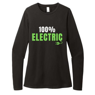 100% Electric, Drive EVs, EV Life, Funny Electric Vehicle Womens CVC Long Sleeve Shirt