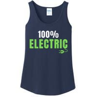 100% Electric, Drive EVs, EV Life, Funny Electric Vehicle Ladies Essential Tank