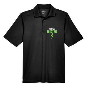 100% Electric, Drive EVs, EV Life, Funny Electric Vehicle, Cool EVs Men's Origin Performance Pique Polo