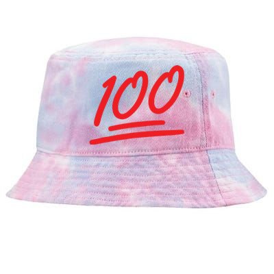 100 Emoticon Funny 100 Emote Art Cool Fun One Hundred Tie-Dyed Bucket Hat