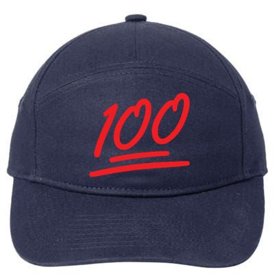 100 Emoticon Funny 100 Emote Art Cool Fun One Hundred 7-Panel Snapback Hat