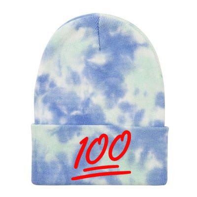 100 Emote Funny 100 Emoticon Art Cool Fun One Hundred Tie Dye 12in Knit Beanie