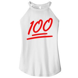 100 Emote Funny 100 Emoticon Art Cool Fun One Hundred Women’s Perfect Tri Rocker Tank