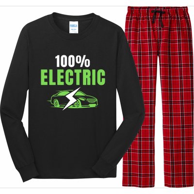 100% Electric, Funny Electric Vehicle, Drive EVs, EV Life, Cool EVs Long Sleeve Pajama Set