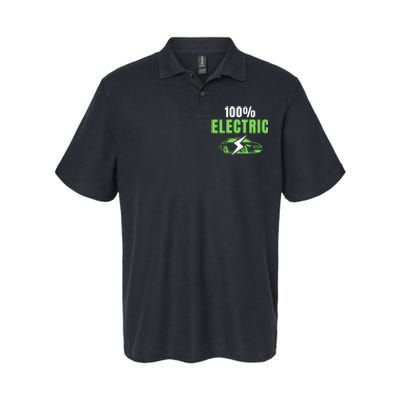 100% Electric, Funny Electric Vehicle, Drive EVs, EV Life, Cool EVs Softstyle Adult Sport Polo