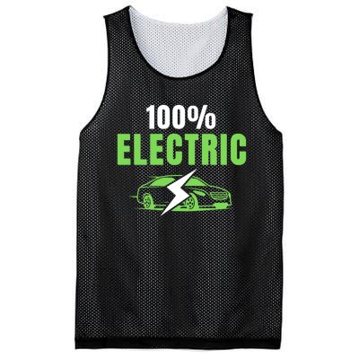 100% Electric, Funny Electric Vehicle, Drive EVs, EV Life, Cool EVs Mesh Reversible Basketball Jersey Tank