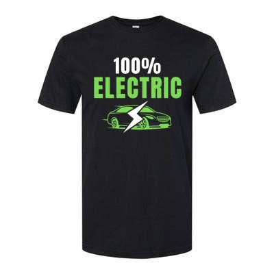 100% Electric, Funny Electric Vehicle, Drive EVs, EV Life, Cool EVs Softstyle CVC T-Shirt