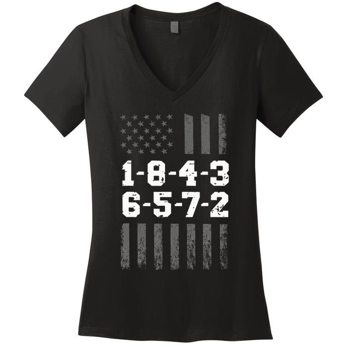 18436572 Engine Firing Order V8 Small Block Mechanic Women's V-Neck T-Shirt