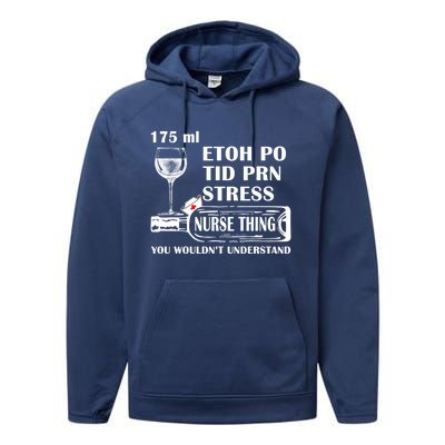 175ml Etoh Po Tid Prn Stress Meaningful Gift Nurses Nursing Rn Lpn Gift Performance Fleece Hoodie