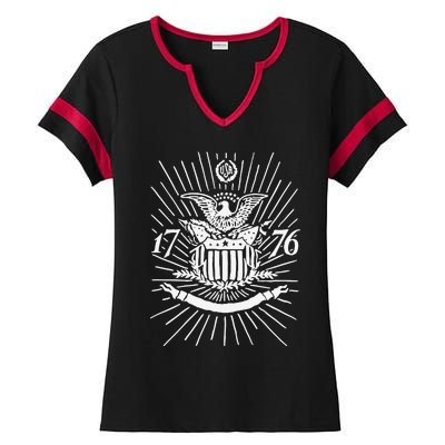 1776 E Pluribus Unum Ladies Halftime Notch Neck Tee