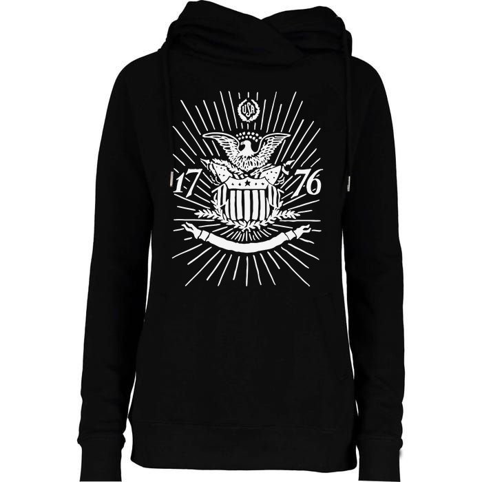 1776 E Pluribus Unum Womens Funnel Neck Pullover Hood