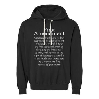 1st First Amendment U.s. Constitution Patriot Us History Garment-Dyed Fleece Hoodie