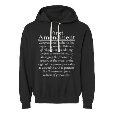 1st First Amendment US Constitution Patriot US History Garment-Dyed Fleece Hoodie