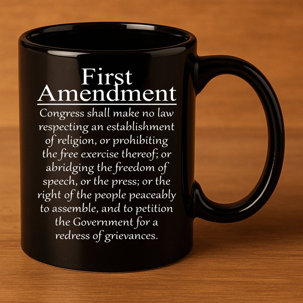 1st First Amendment US Constitution Patriot US History 11oz C Handle Ceramic Mug