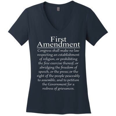 1st First Amendment US Constitution Patriot US History Women's V-Neck T-Shirt