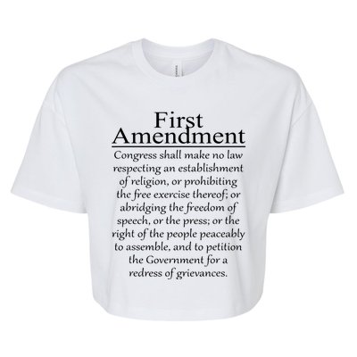 1st First Amendment US Constitution Patriot US History Bella+Canvas Jersey Crop Tee