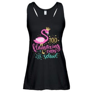 100 Flamazing Days Of School Flamingo Teacher Ladies Essential Flowy Tank