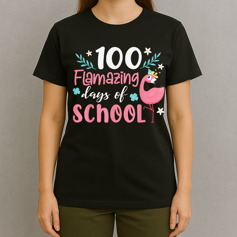 100 Flamazing Days of School Flamingo 100th Day Teachers T-Shirt
