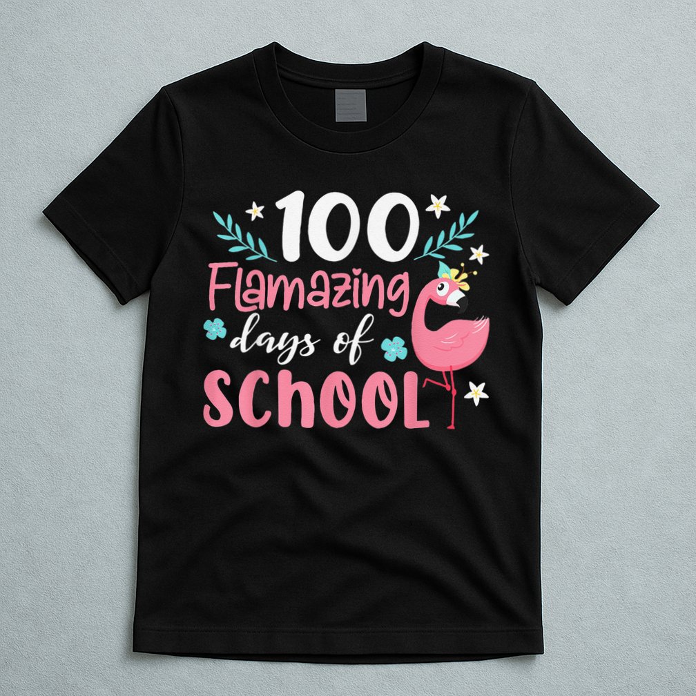 100 Flamazing Days of School Flamingo 100th Day Teachers T-Shirt