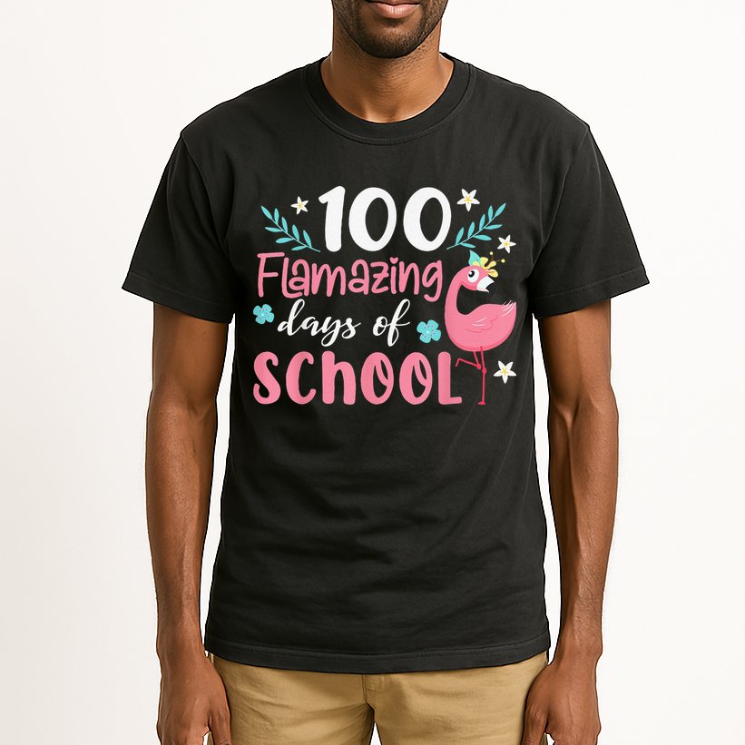 100 Flamazing Days of School Flamingo 100th Day Teachers Tall T-Shirt