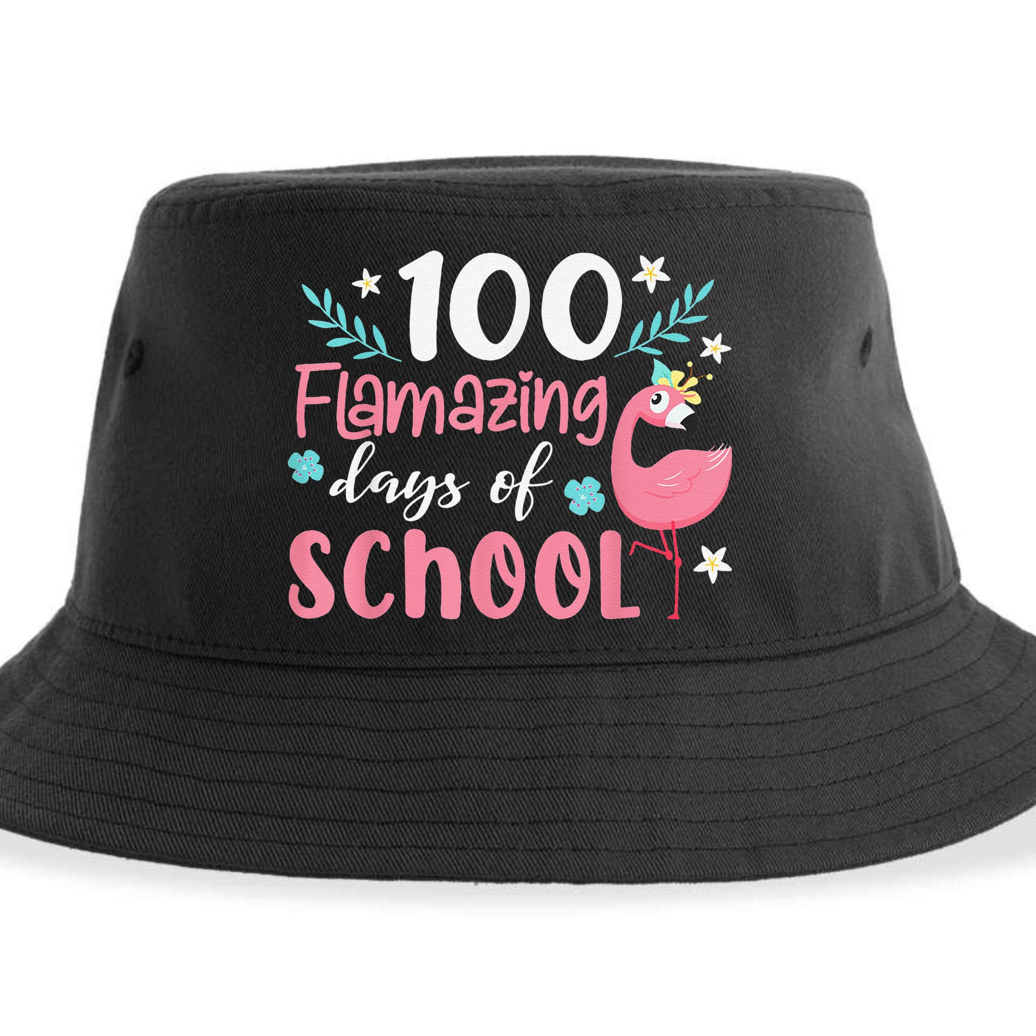 100 Flamazing Days of School Flamingo 100th Day Teachers Sustainable Bucket Hat