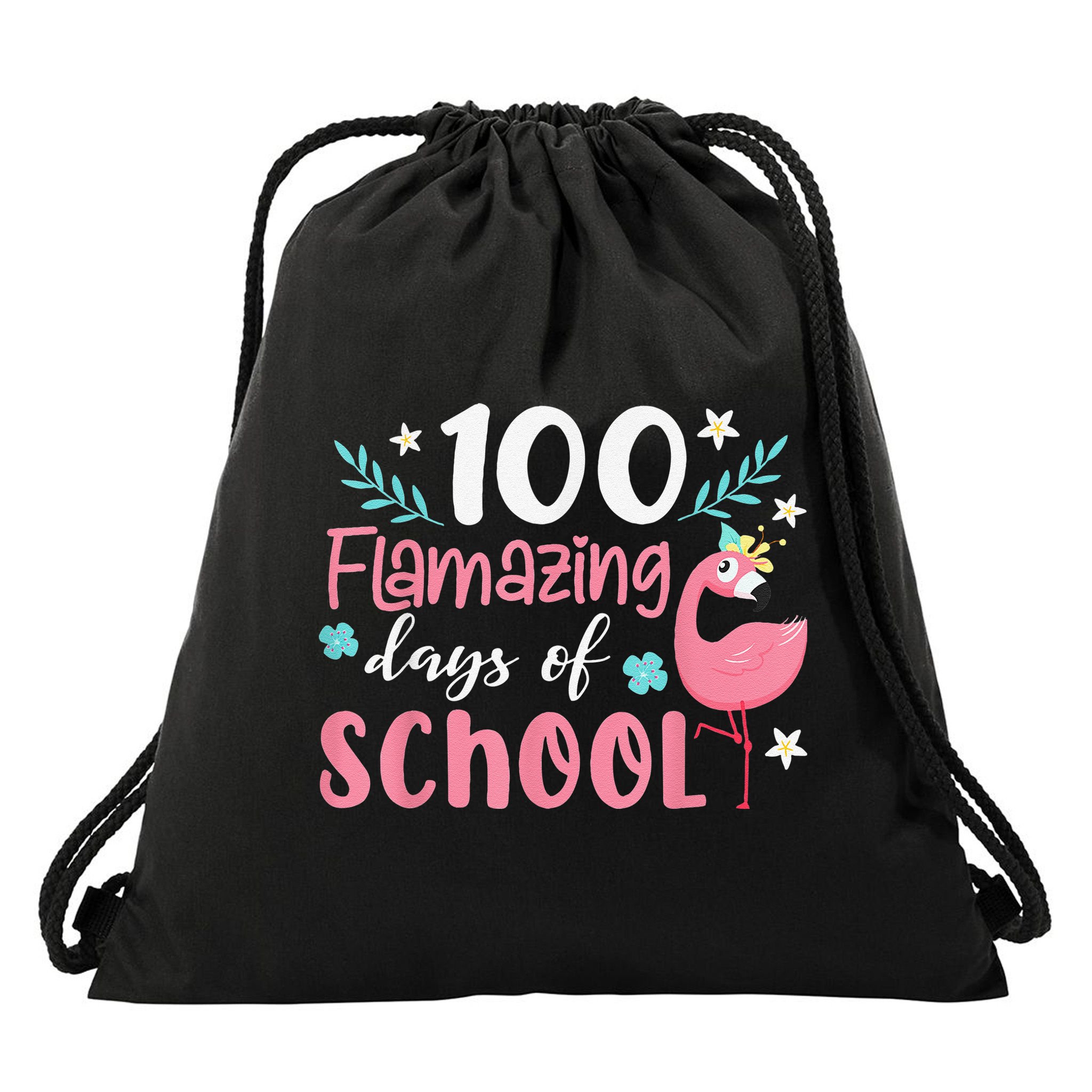 100 Flamazing Days of School Flamingo 100th Day Teachers Drawstring Bag