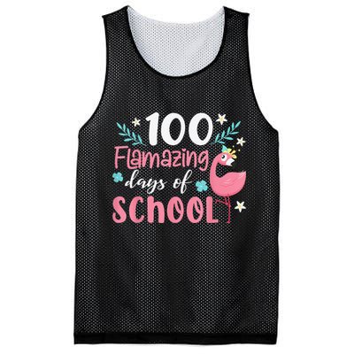 100 Flamazing Days of School Flamingo 100th Day Teachers Mesh Reversible Basketball Jersey Tank