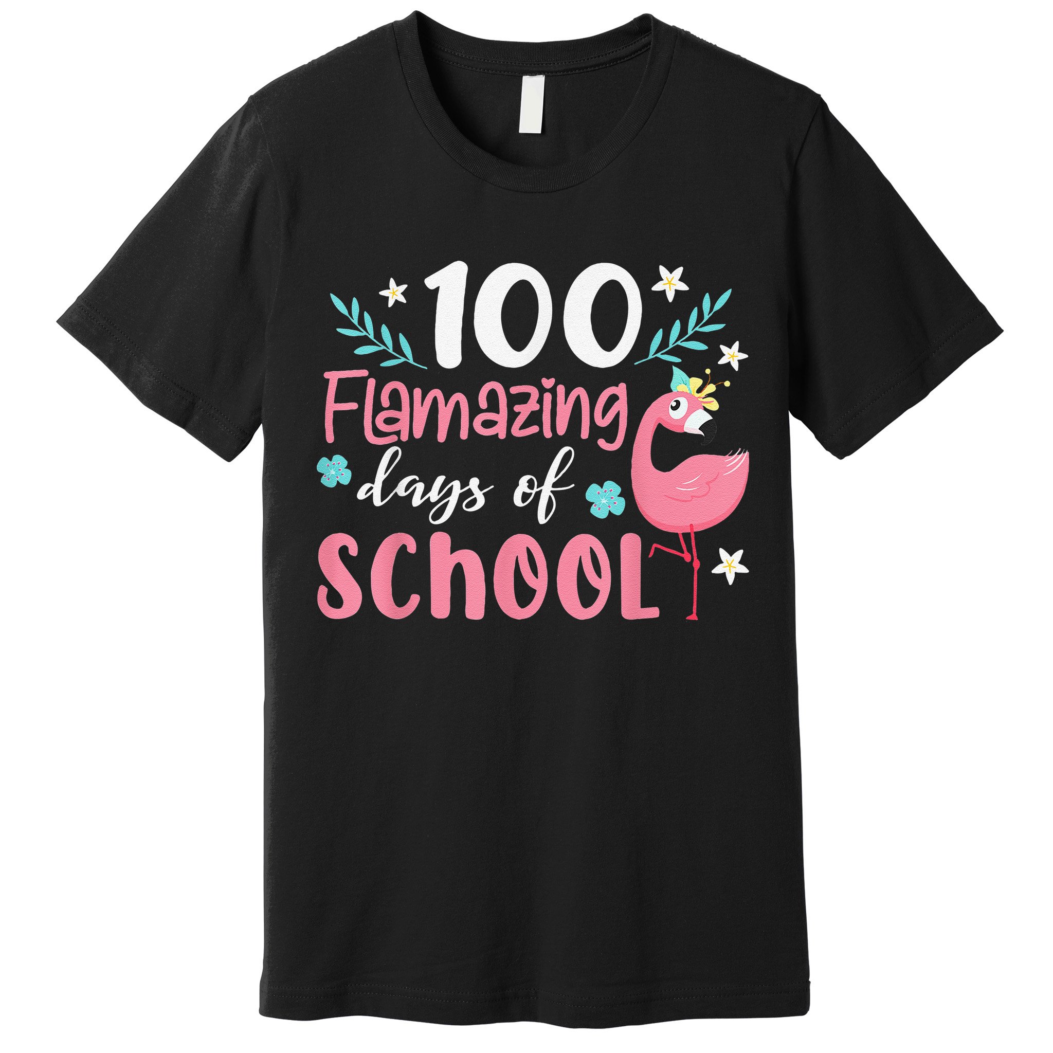 100 Flamazing Days of School Flamingo 100th Day Teachers Premium T-Shirt