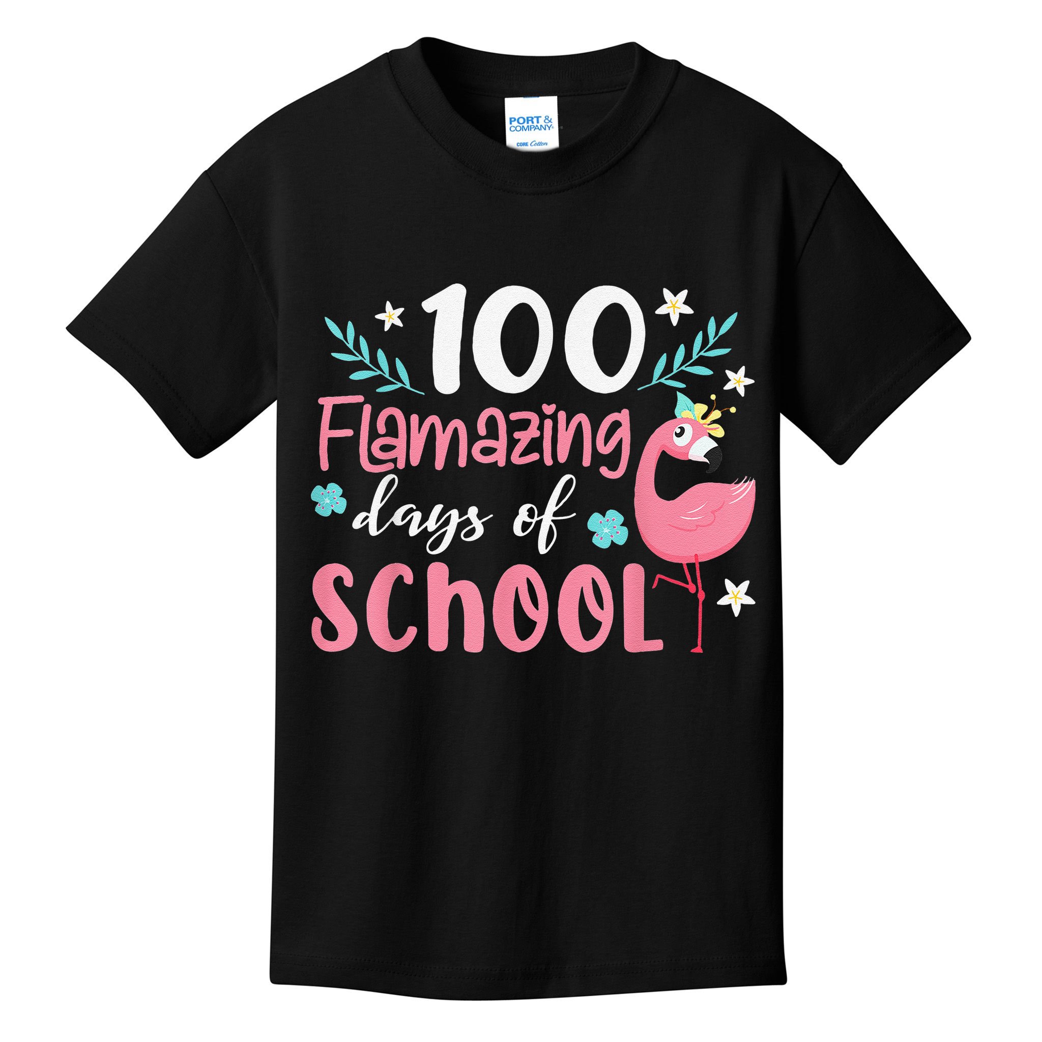 100 Flamazing Days of School Flamingo 100th Day Teachers Kids T-Shirt