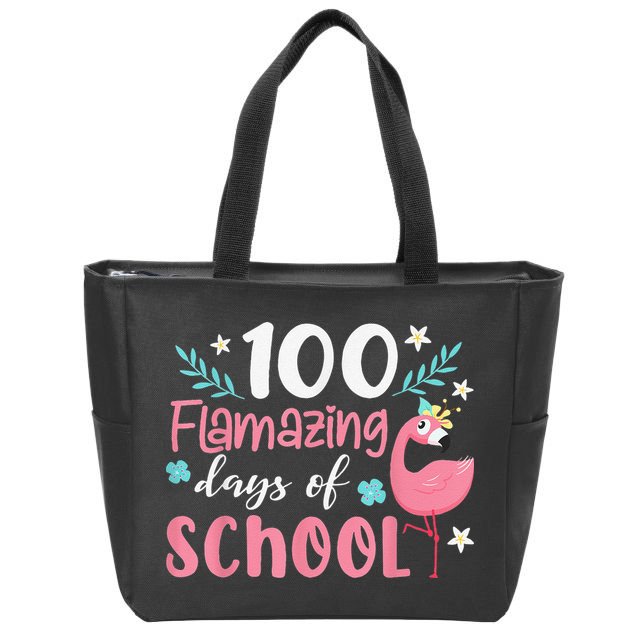 100 Flamazing Days of School Flamingo 100th Day Teachers Zip Tote Bag