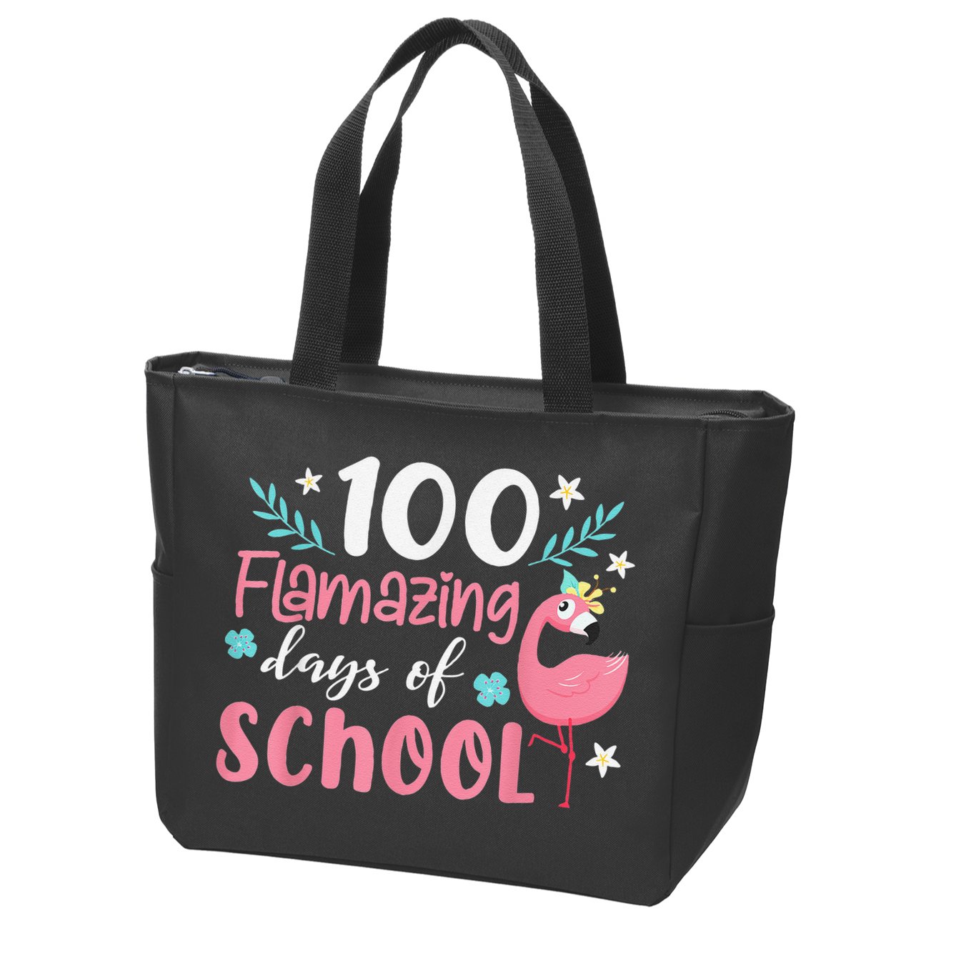 100 Flamazing Days of School Flamingo 100th Day Teachers Zip Tote Bag