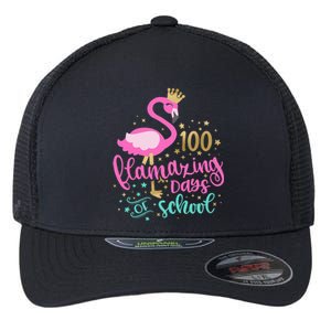 100 Flamazing Days Of School Flamingo Teacher Flexfit Unipanel Trucker Cap