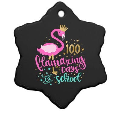 100 Flamazing Days Of School Flamingo Teacher Ceramic Star Ornament