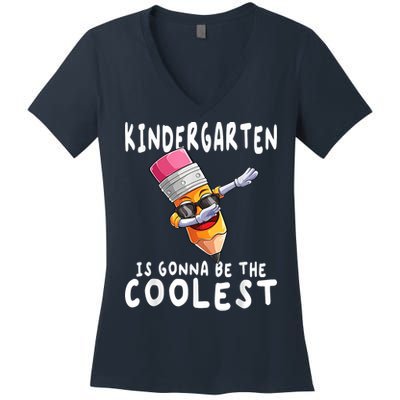 1st First Day Of Kindergarten Coolest Back To School Boy Women's V-Neck T-Shirt