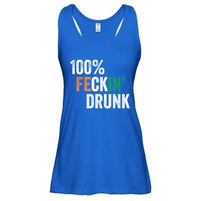 100% Feckin Drunk Funny Ing St Patrick Day Irish Pub Funny Gift Ladies Essential Flowy Tank