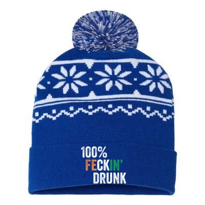 100% Feckin Drunk Funny Ing St Patrick Day Irish Pub Funny Gift USA-Made Snowflake Beanie