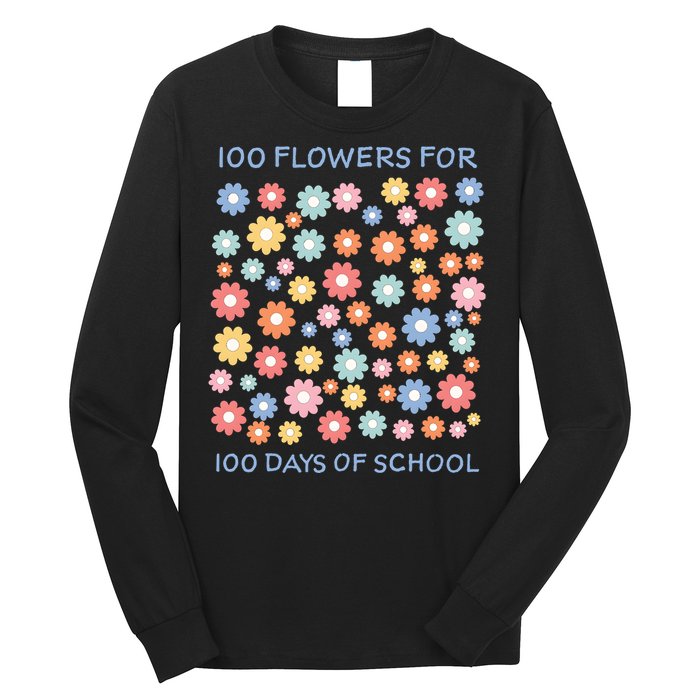 100 Flowers For 100 Days Of School Long Sleeve Shirt