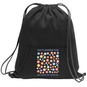 100 Flowers For 100 Days Of School Sweatshirt Cinch Pack Bag