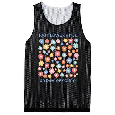 100 Flowers For 100 Days Of School Mesh Reversible Basketball Jersey Tank