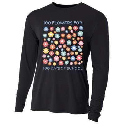 100 Flowers For 100 Days Of School Cooling Performance Long Sleeve Crew