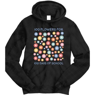 100 Flowers For 100 Days Of School Tie Dye Hoodie