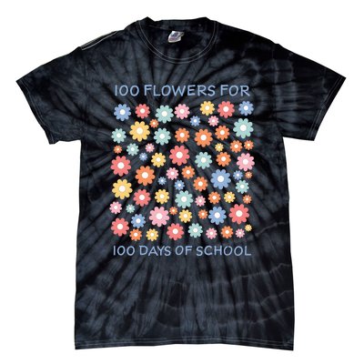 100 Flowers For 100 Days Of School Tie-Dye T-Shirt