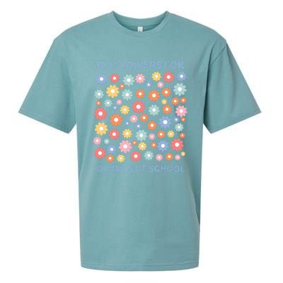 100 Flowers For 100 Days Of School Sueded Cloud Jersey T-Shirt