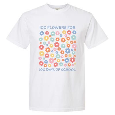 100 Flowers For 100 Days Of School Garment-Dyed Heavyweight T-Shirt