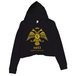 1453 Funny Fall Of Constantinople Byzantine Crop Fleece Hoodie