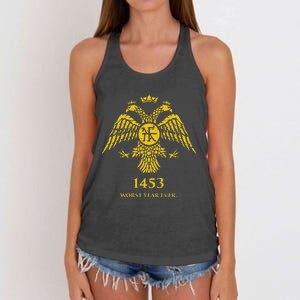 1453 Funny Fall Of Constantinople Byzantine Women's Knotted Racerback Tank