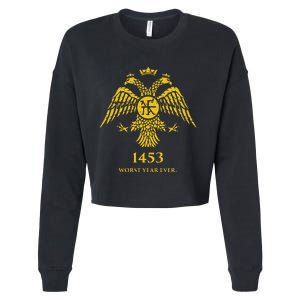 1453 Funny Fall Of Constantinople Byzantine Cropped Pullover Crew