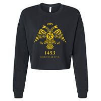 1453 Funny Fall Of Constantinople Byzantine Cropped Pullover Crew