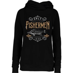 1956 Finest Fisherman 65 Year Old 65th Birthday Fishing Womens Funnel Neck Pullover Hood