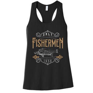 1956 Finest Fisherman 65 Year Old 65th Birthday Fishing Women's Racerback Tank